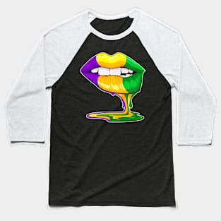 Mardi Gras Costume Sexy Lips Carnival 2024, Mardi Gras Lips Baseball T-Shirt